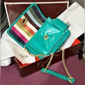 Coach 12795 Bleecker Street Lmt Ed Legacy Shoulder Bag (Teal Patent) - NWOT